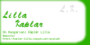 lilla kaplar business card