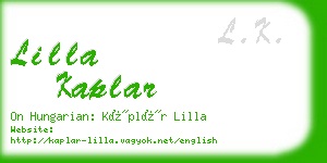 lilla kaplar business card